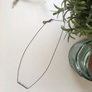 Michael Kors Silver Diamond Bar Necklace